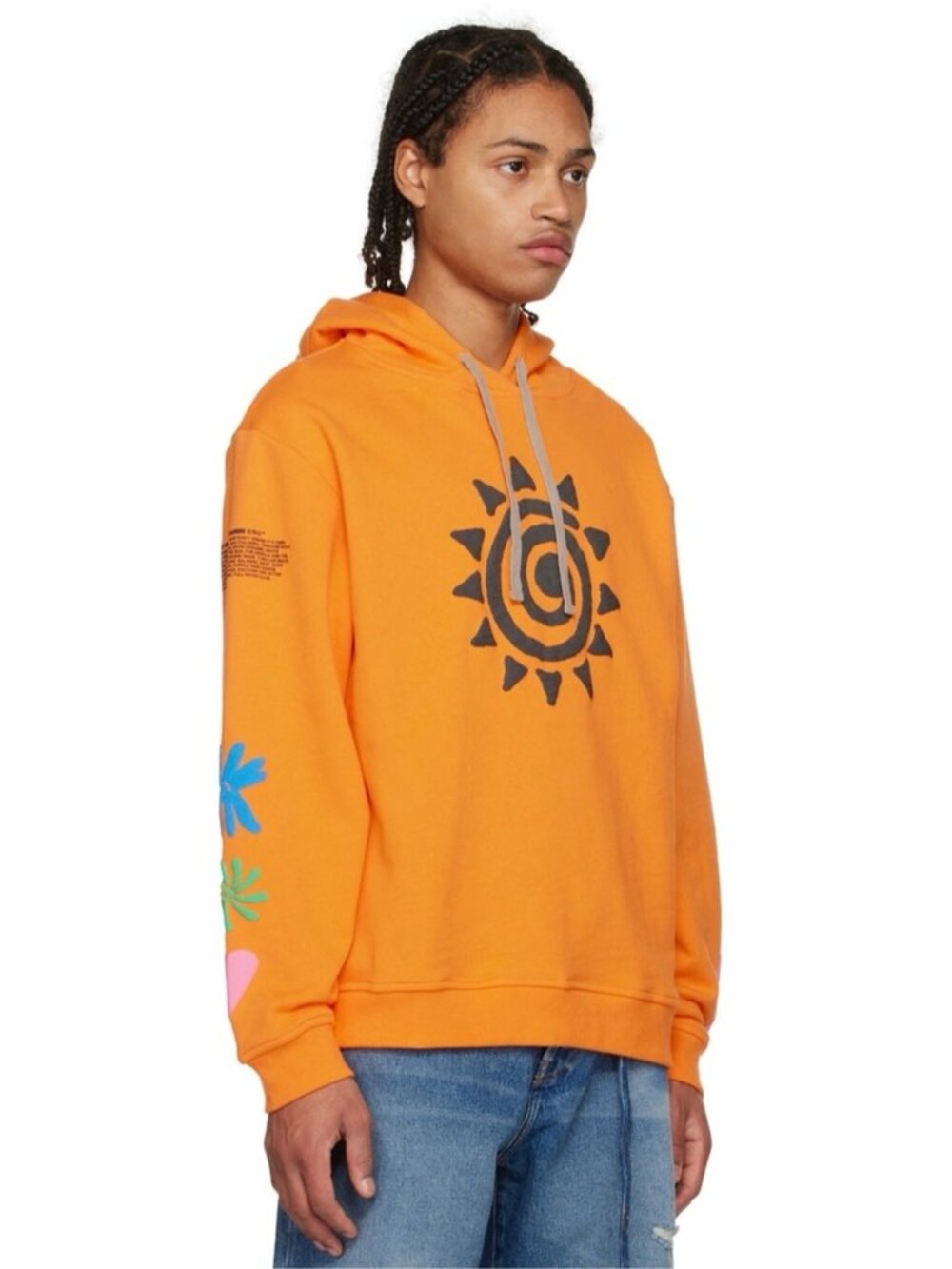 NEW Double Rainbouu Orange graphic Couch Surf Oversized Hoodie Sweater designer - Picture 3 of 10